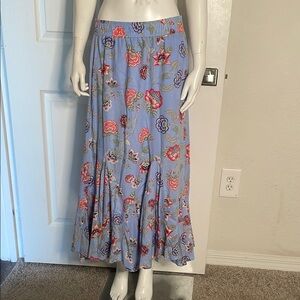 LOFT petites Floral Ruffle Maxi Skirt